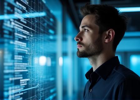 Data scientist analyzing risk patterns