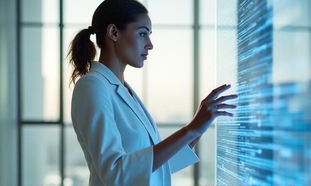 Modern executive using AI interface